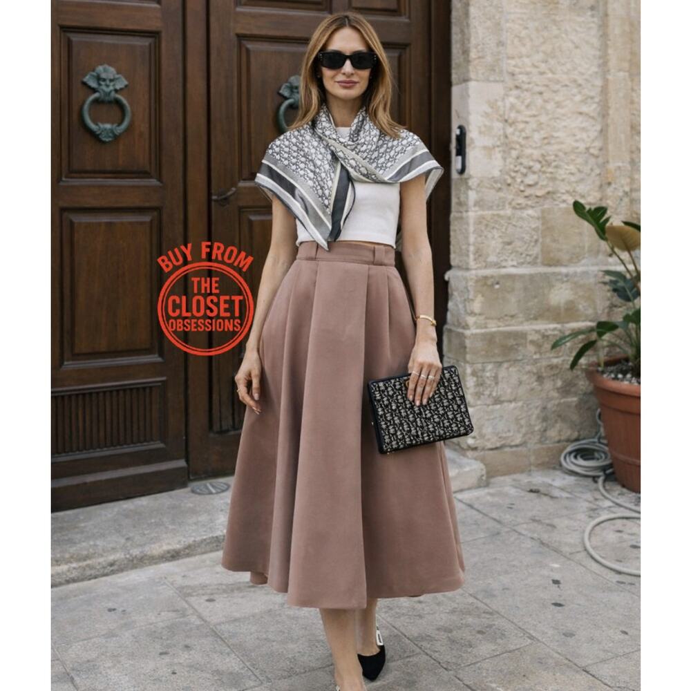 ZARA Limited Edition Wool Blend Midi Skirt NWT Quiet Luxury High Waist